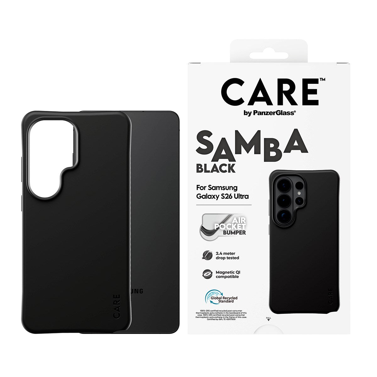 CARE™ by PanzerGlass® Samba Case Black w. Qi Samsung Galaxy S26 Ultra